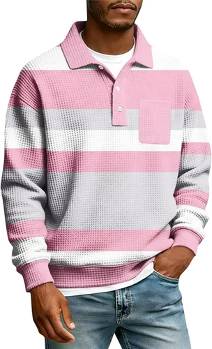 Vista 13 de Camisas de manga larga con botones a cuadros para hombre, con cuello de manga larga, estilo casual, elegante, a cuadros