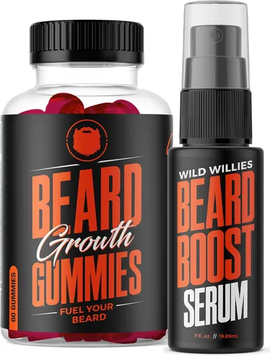 Vista 8 de Wild Willies Suplemento de gomitas de crecimiento de barba para hombres, con biotina y 19 vitaminas para un cabello facial más fuerte y grueso, 60