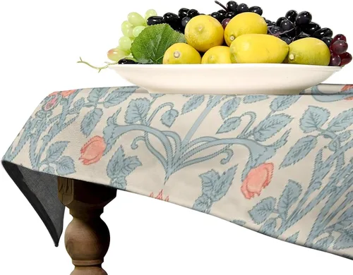Vista 208 de Mantel Floral Retro de Pájaros, Diseño Original Bohemio William Morris Estampado Cubierta de Mesa para Hogar Picnic Fiesta Comedor Cocina William