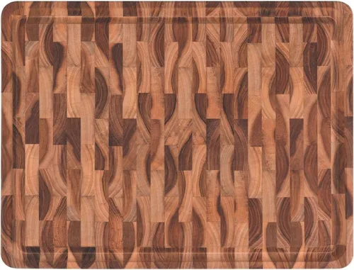 Vista 2 de Tramontina Tabla de cortar madera de teca de grano final (17.75 x 13.5 pulgadas)