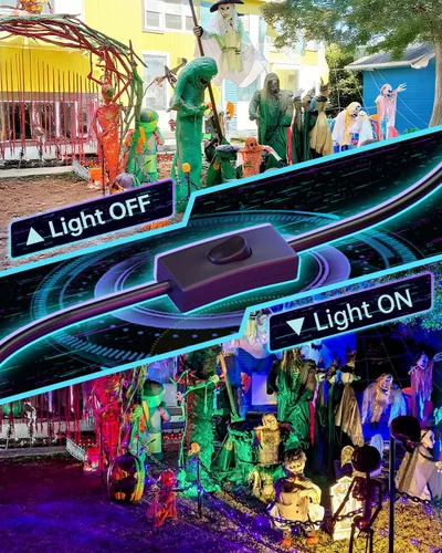 Vista 5 de Luces negras de 50 W con interruptor+enchufe, impermeable IP66, luz LED de inundación de luz negra para fiesta brillante, Halloween, dormitorio