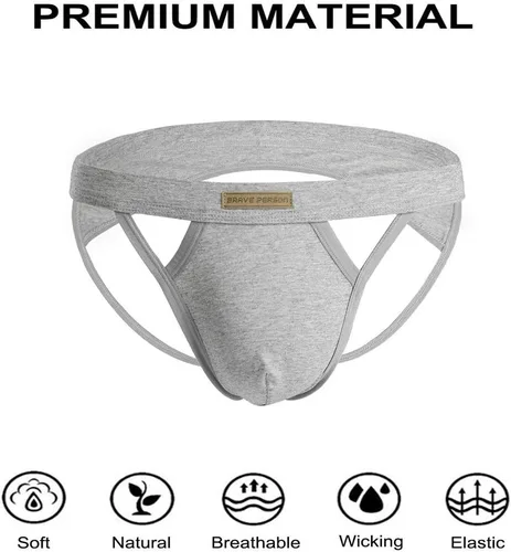 Vista 4 de BRAVE PERSON Jock Straps para hombre, suspensorio, ropa interior, correa de algodón elástico, atlético, suspensorios, para hombres