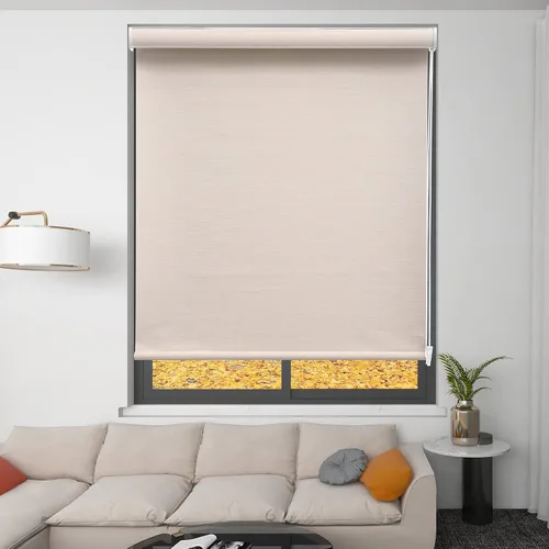 Vista 12 de Changshade Persianas enrollables opacas personalizadas, persianas enrollables con cenefa, oscurecimiento de la habitación, sin cables, con Blanco