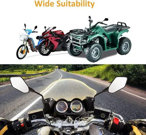 Vista 7 de motorcycle rearview mirror For Kawasaki Z125 Z250 Z300 Z750 Z750R Z800 Z900 Z1000,Universal 8mm 10mm Motorcycle side mirror