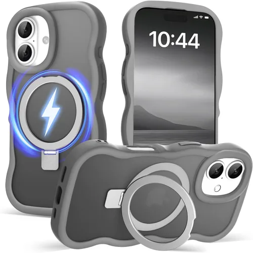 Vista 112 de Magsafe - Funda magnética para iPhone 12 Pro Max, compatible con Magsafe con marco ondulado, translúcido, mate, parte trasera dura, de silicona, a