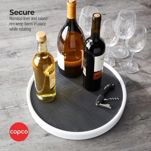 Vista 4 de Copco Pro - Mesa giratoria Lazy Susan de 15 pulgadas, organizador antideslizante para despensa o gabinete para especias, condimentos y botellas