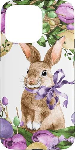 Vista 31 de Floral Easter Bunny Wreath Decor for Women Cute Easter Day Case for iPhone 17