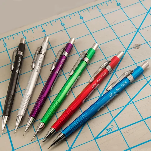 Vista 4 de Pentel Sharp - Portaminas, (0.5 mm), cuerpo metálico, colores surtidos, paquete de 2 (P205MBP2M)