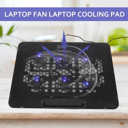 Vista 3 de Homsfou Almohadilla de enfriamiento para laptop de 15.6", soporte de ventilador de enfriamiento portátil para portátiles de 15.6", diseño