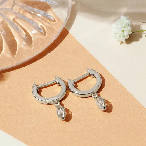 Vista 5 de PAVOI 14K Gold Plated S925 Sterling Silver Post Lightweight DropDangle Huggie Earrings for Women Religious Ornament Cross, Evil Eye, Clover, Celtic