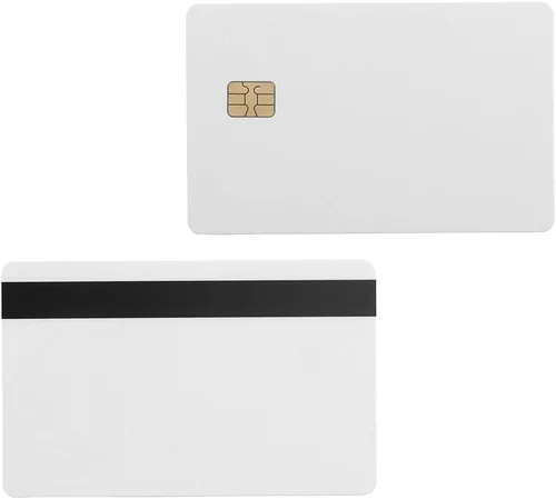 Vista 4 de 10 paquetes SLE4442 Chip Contact IC Card con 5/16 pulgadas 2 pistas Hico banda magnética 2 en 1 PVC en blanco IC tarjeta inteligente inteligente