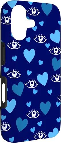Vista 3 de Funda con patrón de corazones azules con pestañas de ojo turco para iPhone 17