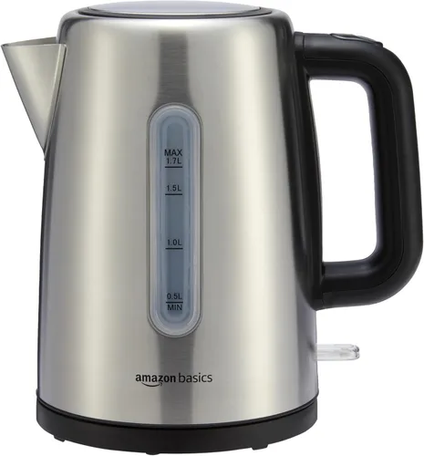 Vista 6 de Amazon Basics Hervidor eléctrico con jarra de vidrio para té y café, sin BPA, ebullición rápida, apagado automático, 1.1 cuartos, 1500W, vidrio