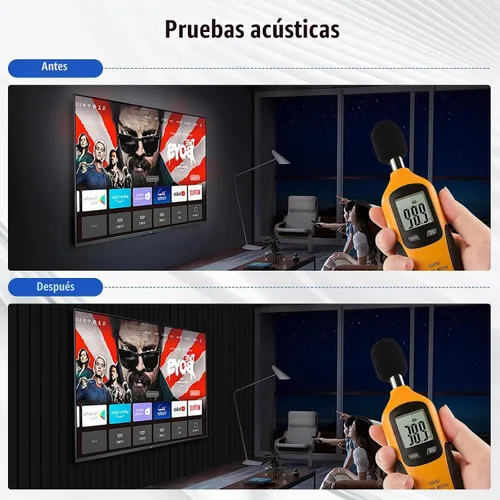 Vista 5 de Paquete de 4 paneles de espuma acústica, paneles de pared de espuma insonorizada de alta densidad de 48 x 24 x 2 pulgadas para pared, techo, paneles