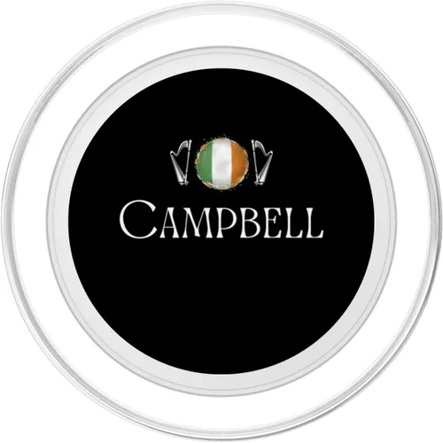 Vista 2 de Campbell Surname Irish Family Name Heraldic Flag Harp PopSockets MagSafe PopGrip for iPhone