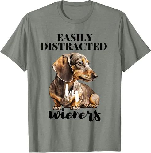 Vista 26 de Easy Distracted By Wieners Dachshund - Camiseta divertida para perro Weiner, Azul