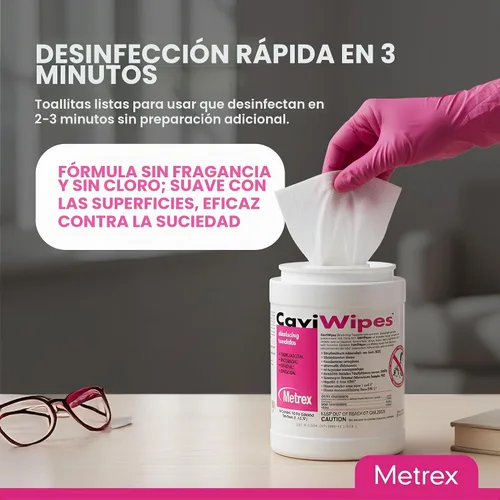 Vista 6 de Metrex CaviWipes - Toallitas desinfectantes para toallas, 160 unidades, color blanco