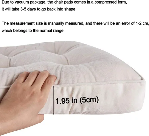 Vista 5 de Big Hippo Almohadillas cuadradas para silla con lazos, almohadillas de asiento suaves y gruesas para oficina, hogar o automóvil, 17 x 17 pulgadas