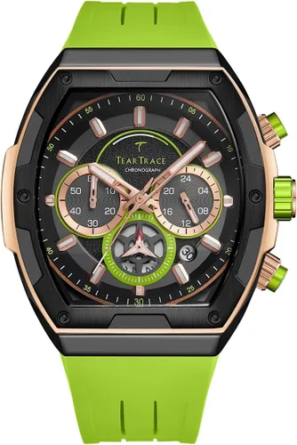 Vista 16 de Watches for Men Original Analog Quartz Waterproof Sport Mens Watches Tonneau Chronograph Luminous Fashion Unique Casual Watch with Silicone Strap