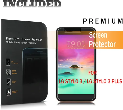 Vista 7 de LG Stylo 3 Caso, starshop [Slim Armor] Hybrid Dual Capas Rugged Impact Avanzado Armor carcasa de silicona suave
