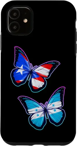 Vista 8 de Honduras Puerto Rico bicultural Roots. Butterfly Version Case for iPhone 17