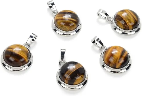 Vista 9 de Adabele Colgante redondo de piedra semipreciosa natural de 0.787 in para mujeres y hombres, aretes, pulsera, collar, llavero, joyería de chakras