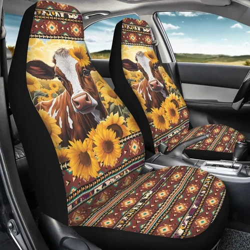 Vista 32 de LedBack Fundas universales de asiento de coche solo para asientos delanteros, bandera estadounidense, ciervos, 2 piezas, protector elástico