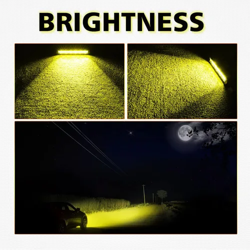 Vista 5 de Barra de luz curvada de 30 pulgadas + cápsulas LED ámbar delgadas, 2 unidades de 7 pulgadas