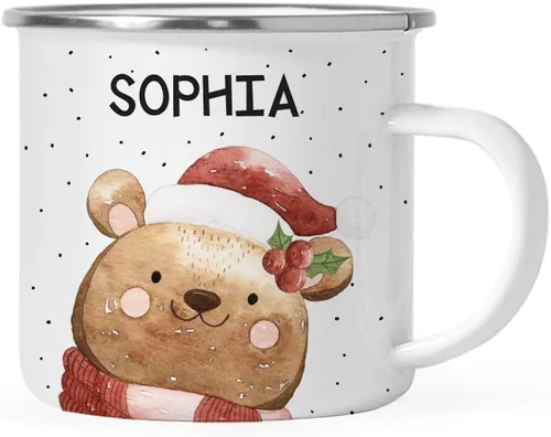 Vista 10 de Andaz Press Taza de café personalizada de acero inoxidable de 11 onzas, regalo de broma, oso de acuarela, 1 paquete, ideas personalizadas de taza