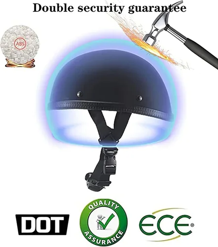 Vista 5 de Casco de motocicleta de media cara, casco con cara abierta retro aprobado por DOT para adultos hombres y mujeres, casco para adultos, casco de media