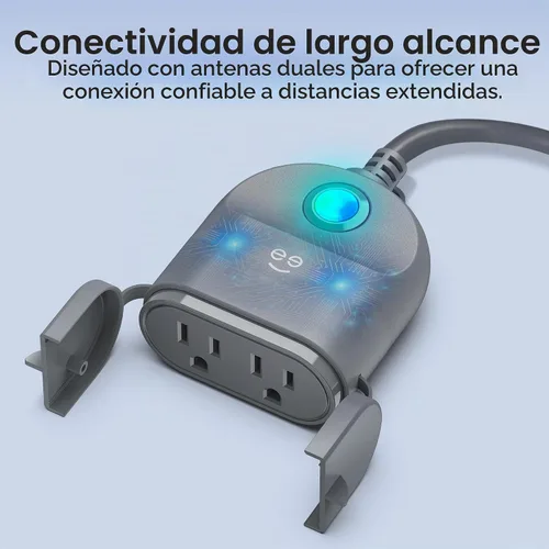 Vista 4 de Geeni Enchufe inteligente para exteriores Wi-Fi Duo 2 tomas resistentes al agua, compatibles con Alexa y Google Assistant Control remoto