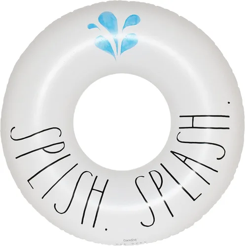 Vista 10 de Rae Dunn x CocoNut Flotador de anillo flotante, tamaño adulto, balsa inflable grande de 48 pulgadas y tubo interior de agua duradero, fácil