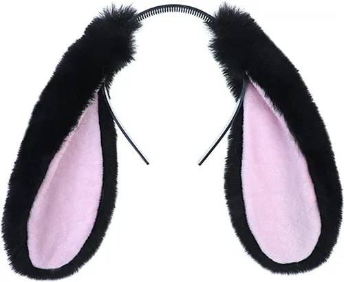 Vista 14 de Faylay Diadema peluda con orejas de conejo para mujer, accesorios de fiesta Bdte