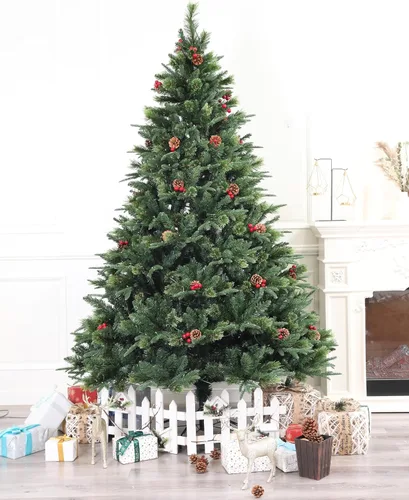 Vista 7 de Árbol de Navidad realista de 6 pies con bisagras (6 pies sin iluminación)
