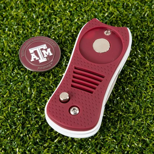 Vista 3 de Team Golf NCAA - Herramienta de divot de hoja conmutadora con marcador magnético de doble cara, presenta diseño patentado de una sola punta, causa