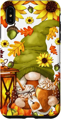 Vista 10 de iPhone 15 Hello Fall Gnomo para mujer, diseño de hojas de otoño, diseño de calabaza