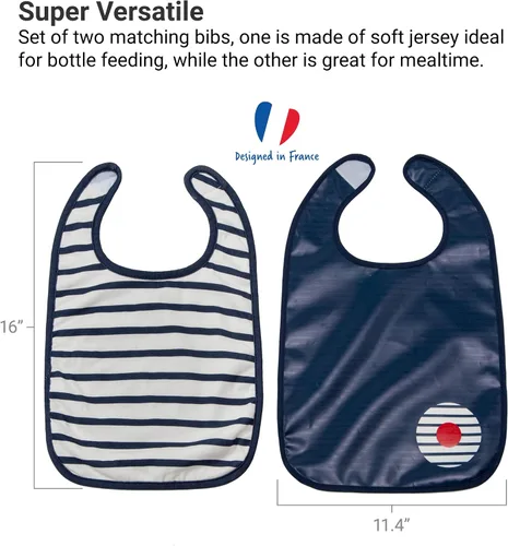 Vista 3 de BabyToLove Set of 2 Bibs Soft & Waterproof with a Hook & Loop Closure Infant & Toddler Mealtimes