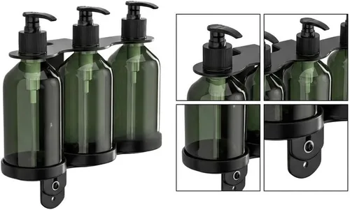 Vista 6 de Wall Mount Soap Dispenser 3-Pack Plastic Refillable