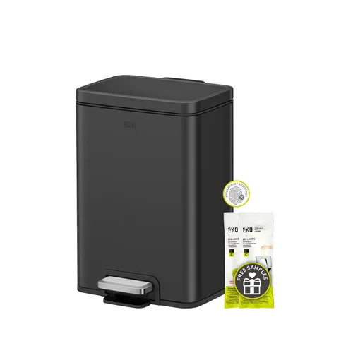 Vista 12 de EKO Madison - Cubo de basura de acero inoxidable cepillado de 1.6 galones o 6 litros, cubo de basura o cubo de reciclaje, forro interior extraíble