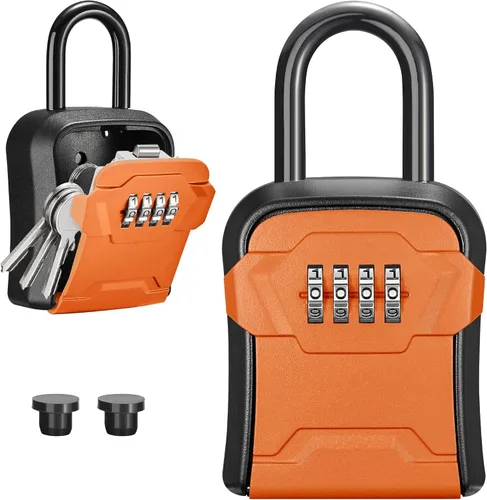 Vista 14 de Puroma Caja de Seguridad, Caja de Llaves con Cerradura de Montaje en Pared y Caja de Seguridad Portátil con Código Reiniciable, Caja de Seguridad