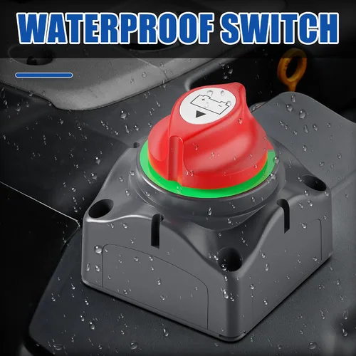 Vista 4 de Joinfworld Interruptor de desconexión de batería 1-2-Ambos-Apagado de 12V-48V, impermeable, interruptor de apagado de batería doble, interruptor