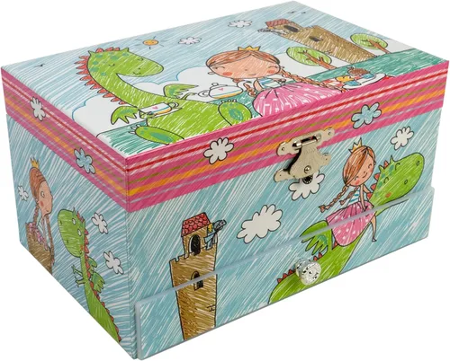 Vista 3 de The San Francisco Music Box Company Joyero musical de princesa con dragón
