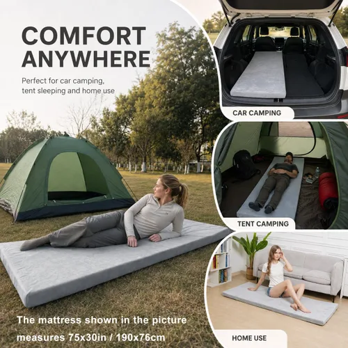 Vista 4 de Colchón de espuma para camping - Tapete enrollable portátil para dormir para coche, tienda de campaña, cuna y suelo - Impermeable, cómodo y compacto