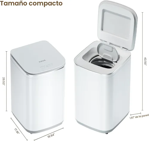 Vista 8 de Lavadora portátil HAVA de 0.8 pies cúbicos de capacidad, mini lavadora y secadora de centrifugado 104 °F & 140 °F Hot Wash Options, Upward