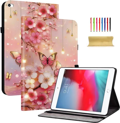 Vista 14 de Dteck Funda para iPad mini 5/4/3/2/1, elegante y ligera de cuero sintético tipo folio con cartera, funda inteligente