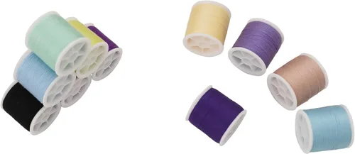 Vista 6 de Kit de hilo de coser de 56 carretes para coser a mano y coser a máquina, juego de hilos de poliéster coloridos de 100 yardas por carrete, 5600