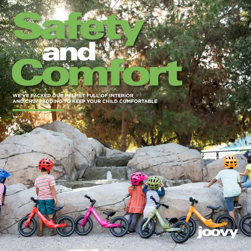 Vista 6 de Joovy Noodle V Casco de bicicleta para niños S-M, casco para niños y niños pequeños, Greenamole