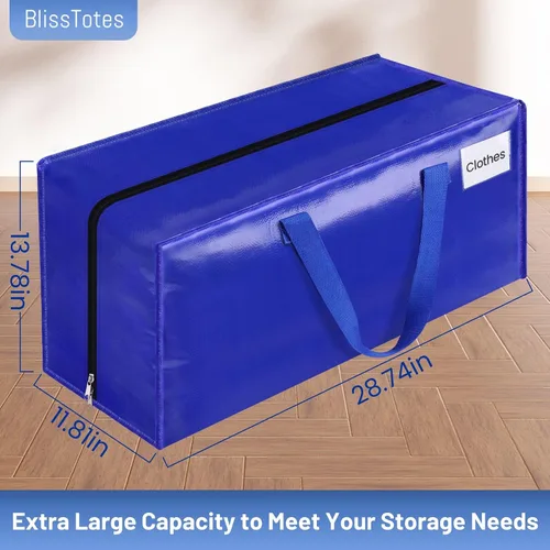 Vista 2 de BlissTotes Bolsas de mudanza, suministros de mudanza resistentes y bolsas de almacenamiento, bolsas de embalaje extragrandes, cajas con bolsillos
