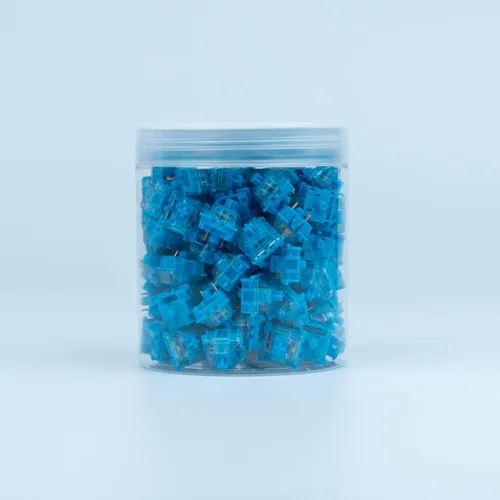 Vista 3 de Interruptores de teclado Gateron Phantom Blue Clicky, interruptores de tecla RGB LED de 60gf para teclado mecánico MX (Azul, 110PCS)