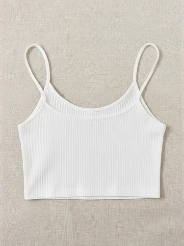 Vista 2 de Floerns Top de Camiseta sin Mangas para Mujer, Estilo Casual, con Bordado de Letras, Crop Top